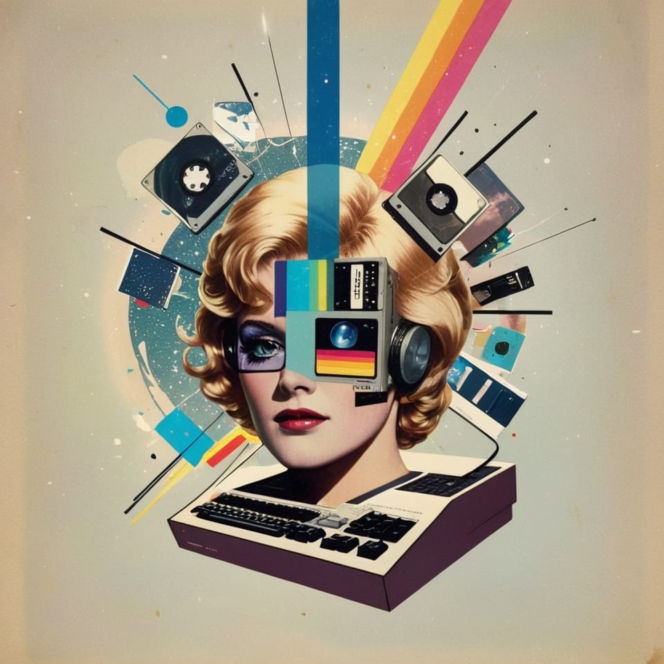 a composition showing fragments of a person as analog components