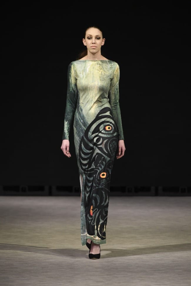 Grandfather Dress, details from Joel’s great-grandfather Herbert Moorhouse and Joel’s artwork, with craftwork by his mother and sisters