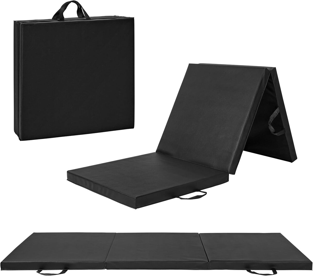 Foldable Exercise Mat – Padded, tri-fold workout mat for floor exercises like stretching, sit-ups, or Pilates; easy to store and transport.