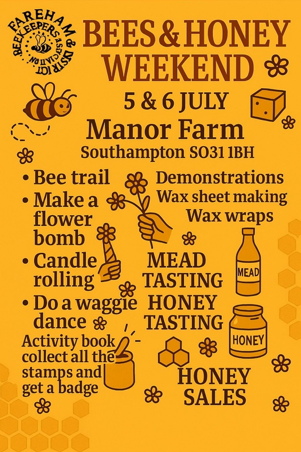 Bees and Honey Weekend poster