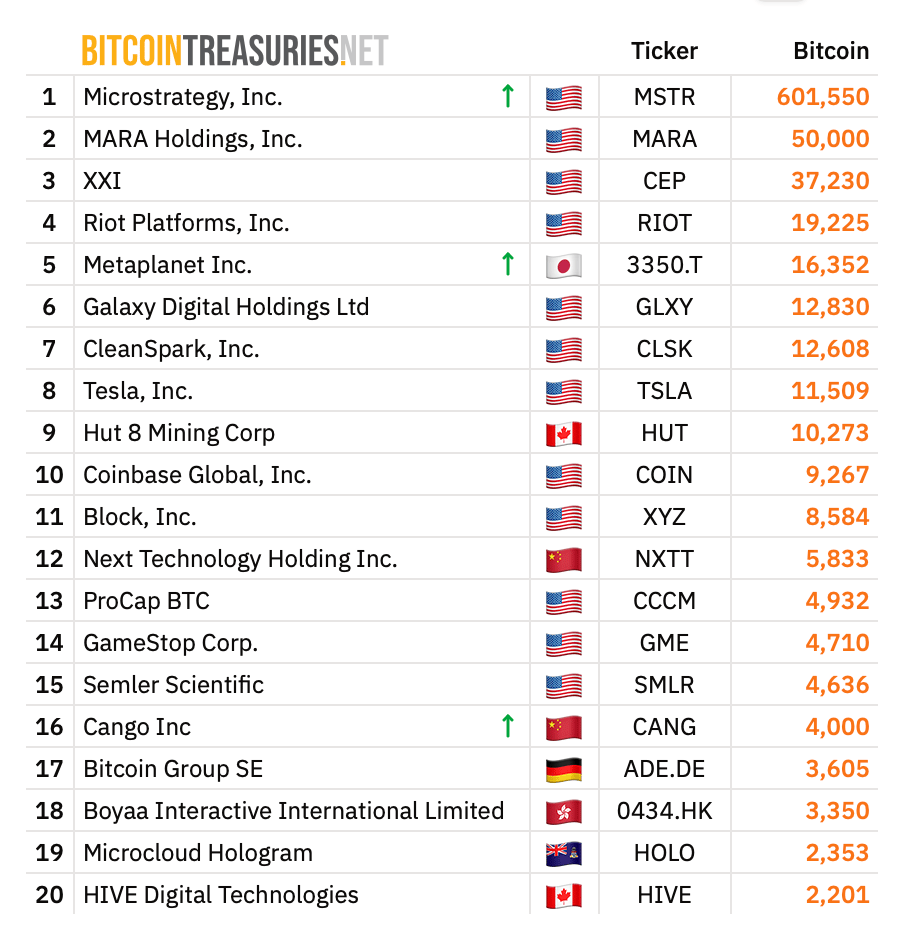 Leaderboard snapshot