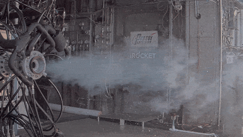 iRocket’s proprietary engine’s firing test shows non-thrust augmentation mode for higher-altitudes. 