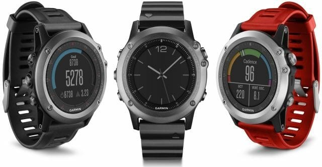 3 Fenix 3 watches, 3 design