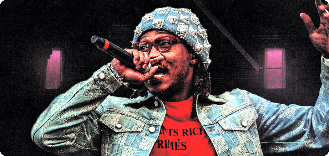 Future rapping into a mic