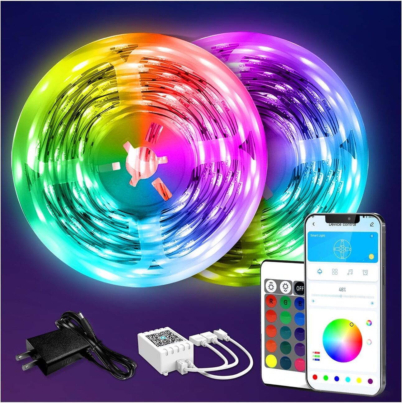 LED Strip Light Kit (Budget Version) Alt Text: Affordable multicolor LED strip light kit for desks or TVs, perfect for creating a GTA-style neon glow on a budget.