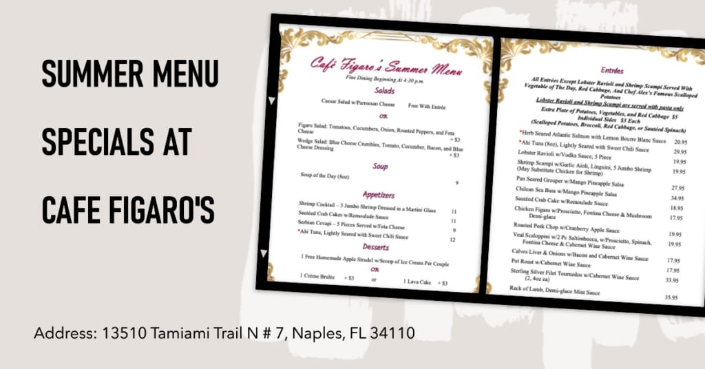 A menu that is open and ready to be eaten.