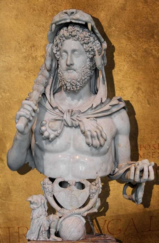 The Bust of Commodus as Hercules, c. 192 A.D. The Capitoline Museums in Rome, Italy.