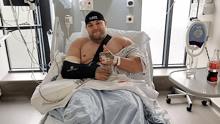 Evan Singleton post-biceps surgery