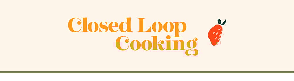 Closed Loop Cooking logo and strawberry illustration