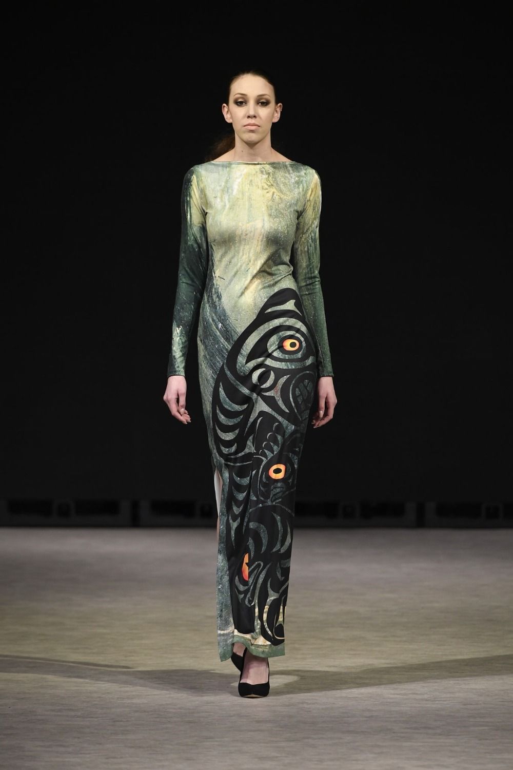 Grandfather Dress, details from Joel’s great-grandfather Herbert Moorhouse and Joel’s artwork, with craftwork by his mother and sisters