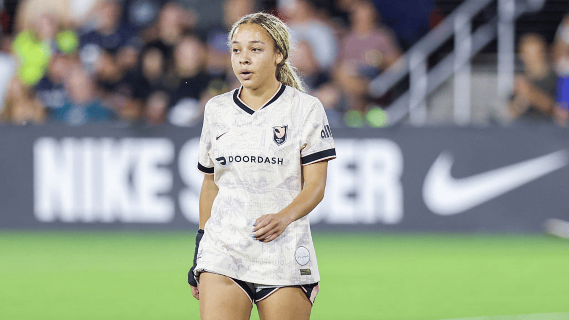 Savy King #3 of Angel City FC during a game between the Washington Spirit and Angel City FC