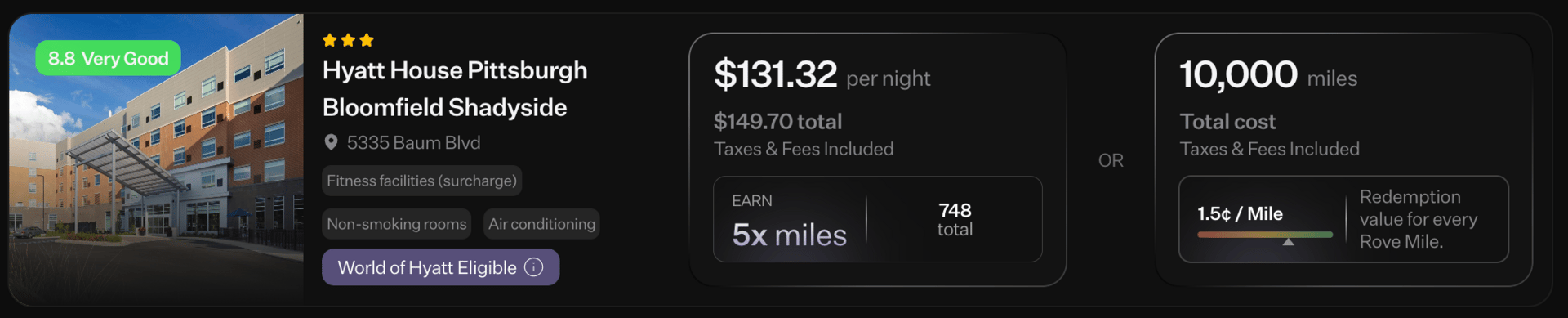 Example of a loyalty-eligible hotel in Pittsburgh