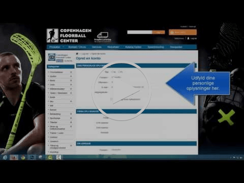 Log ind til klubshop på copenhagenfloorballcenter.dk