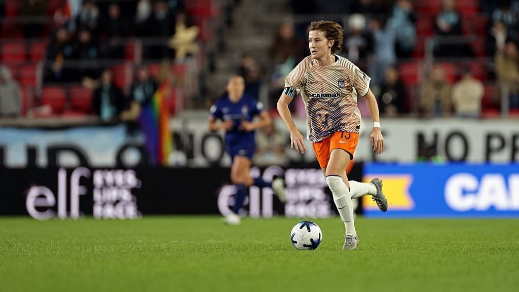 Tierna Davidson #15 of the Gotham FC with the ball during the second half against the North Carolina Courage