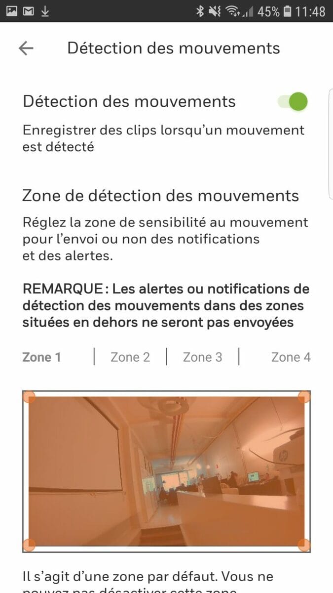 motion detection on Honeywell