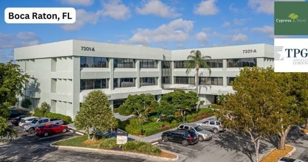 Cypress West Partners, in joint venture with TPG Angelo Gordon, acquires Del Mar Medical Park in Boca Raton, Florida.