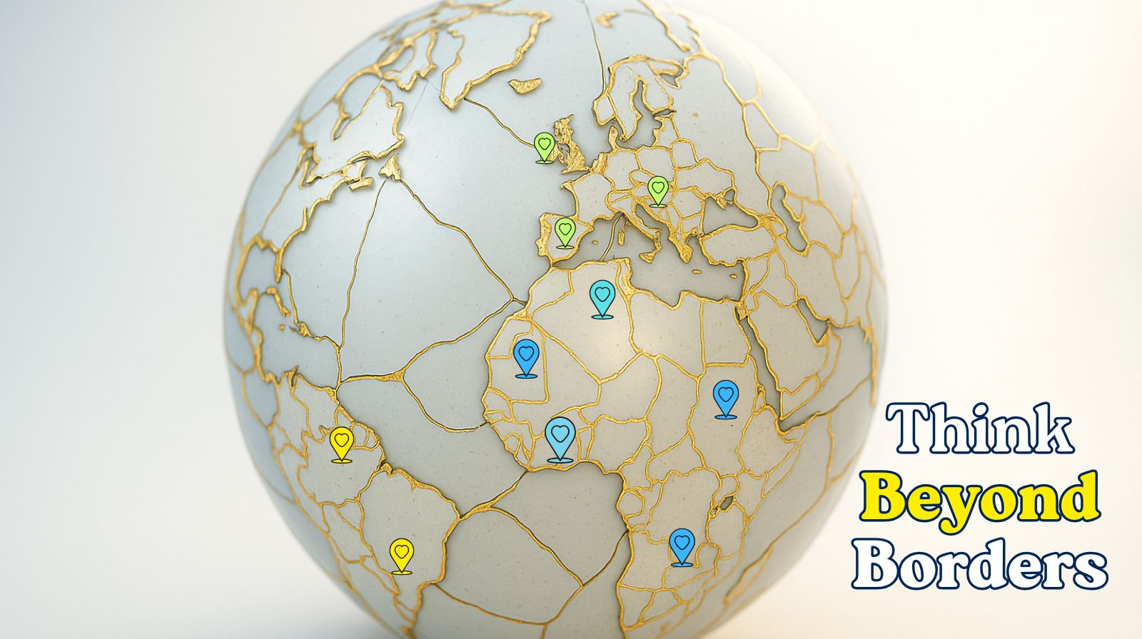 A digital globe made of glass fragments under soft light, symbolising intelligent global investing.