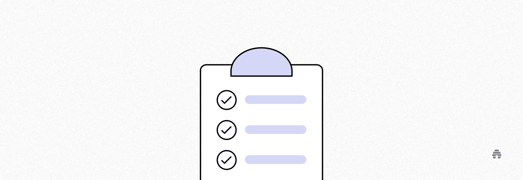 A simple checklist on a clipboard with tasks marked complete, symbolizing a creator’s organized workflow or steps for running and growing a newsletter on platforms like beehiiv