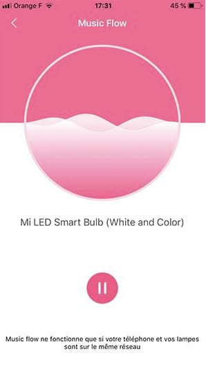 music flow on the Yeelight app