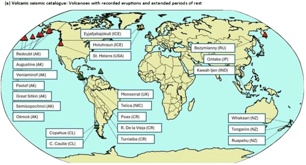 Screenshot of Global Map of Volcanoes