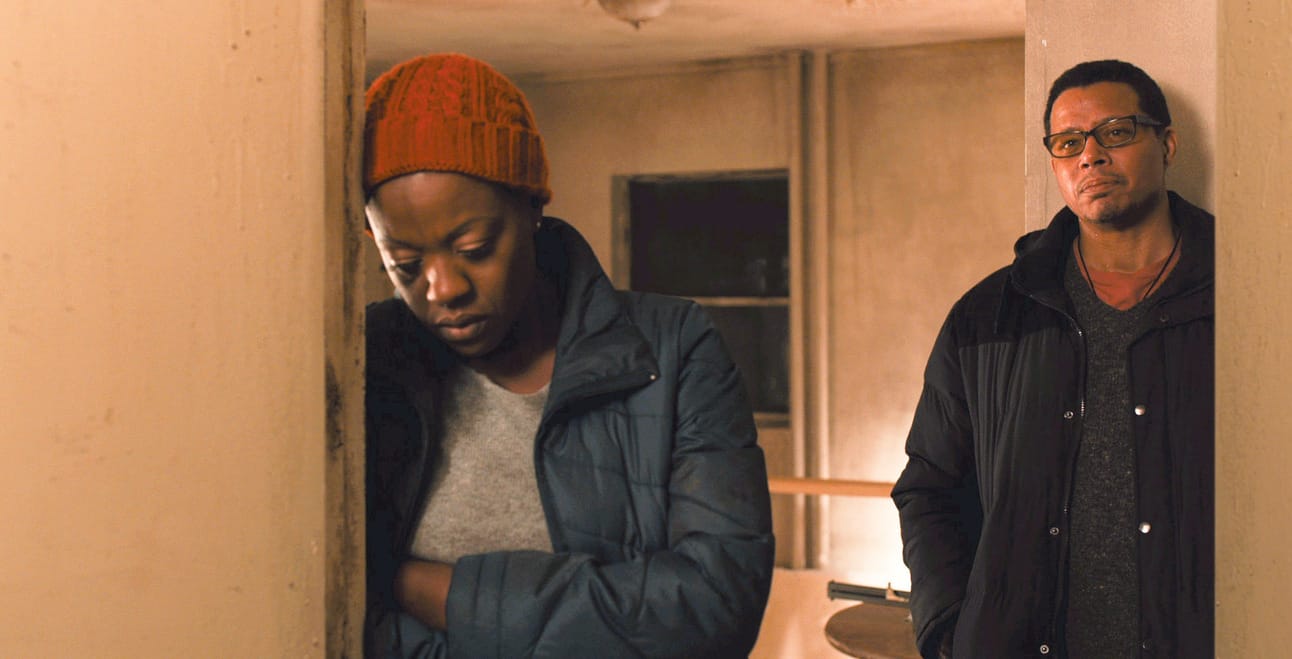 Viola Davis depicting deep anguish and resilience as Nancy Birch, a mother searching for her child, in 'Prisoners'.