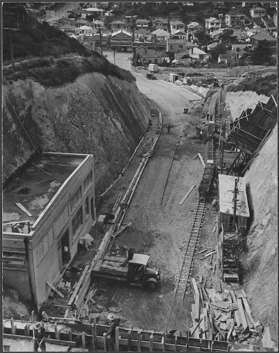 Hataitai Tunnel under construction - circa 1907
