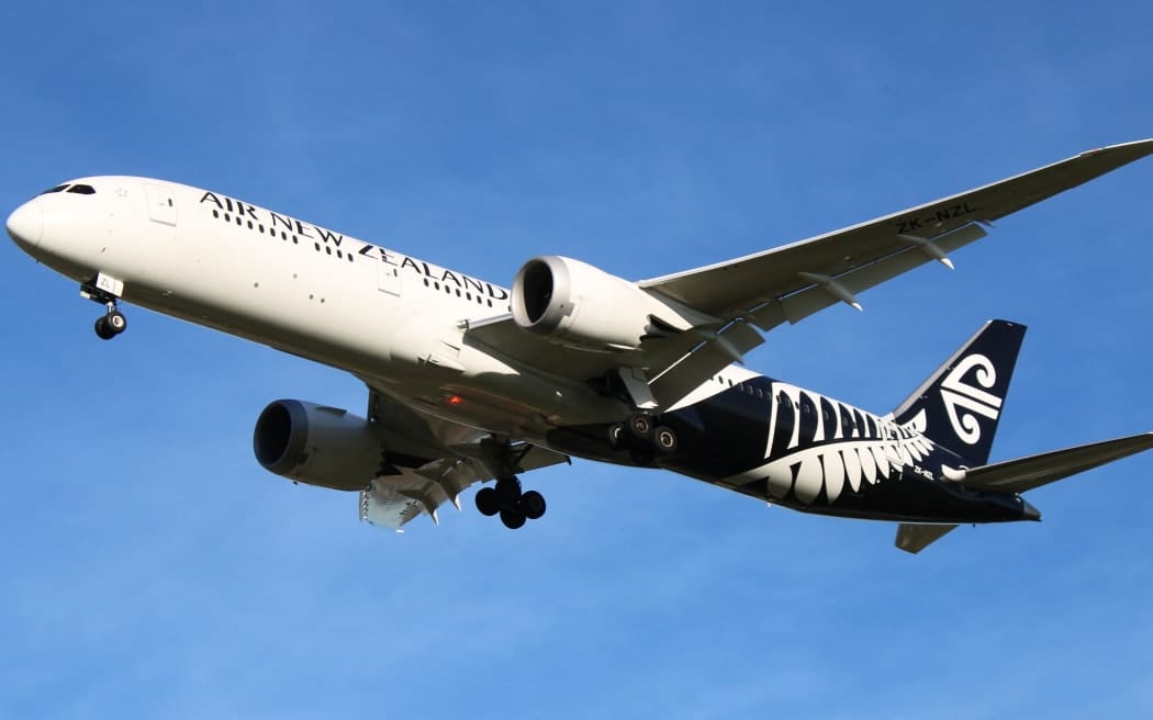AirNZ plane in the sky