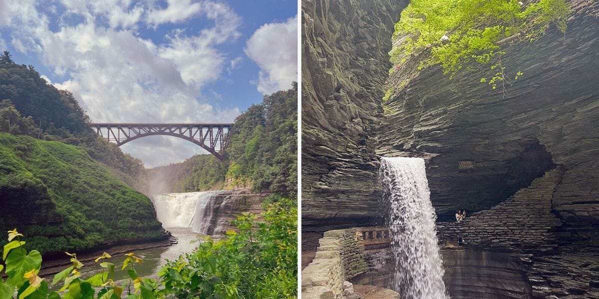  a bridge over a waterfall