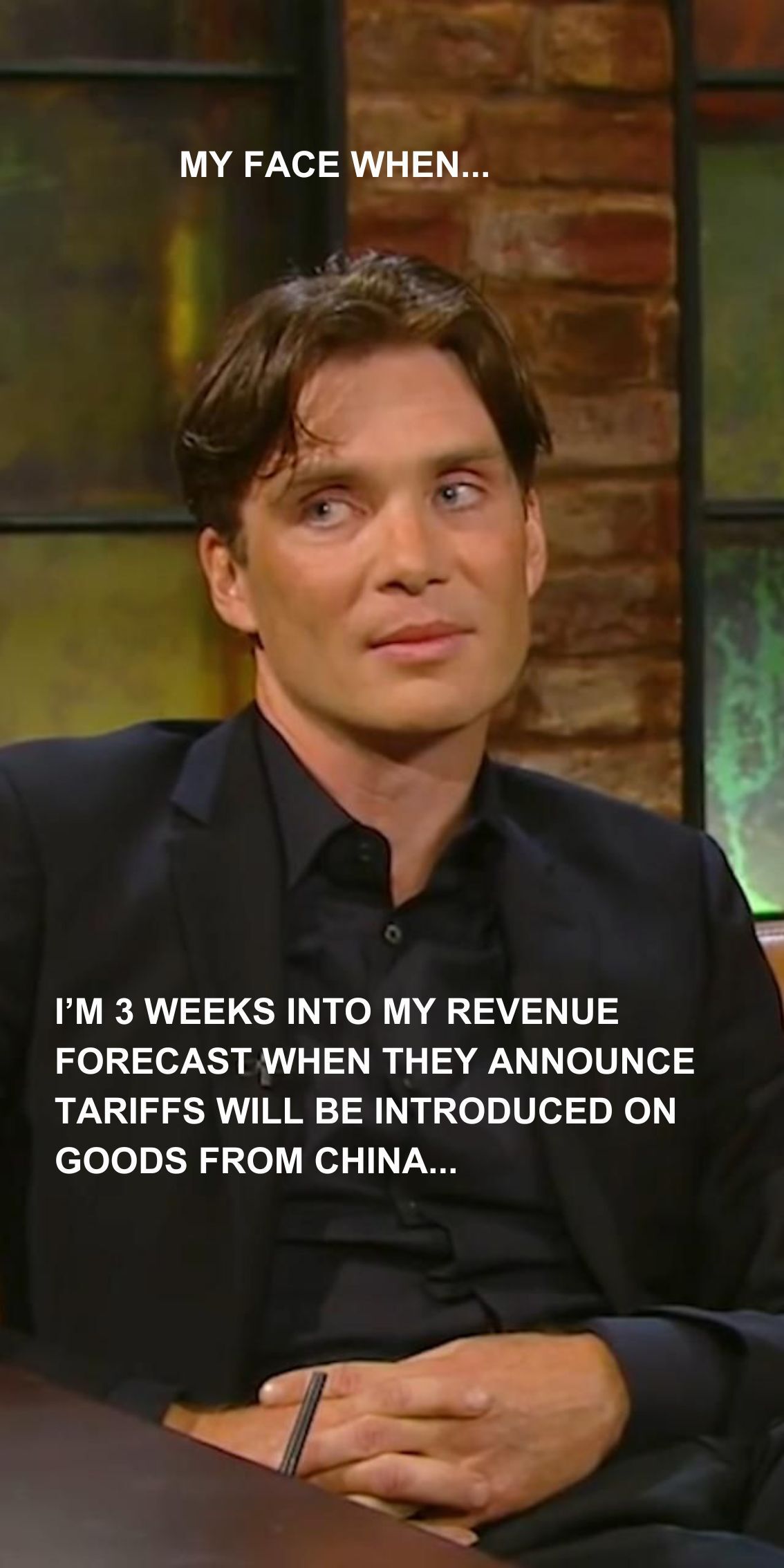 cilian murphy tariff meme