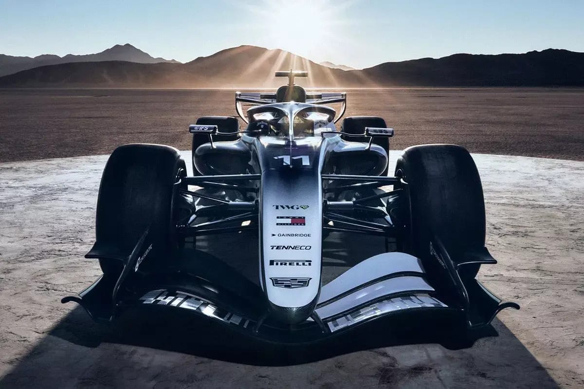 front view of 2026 Cadillac F1 car livery