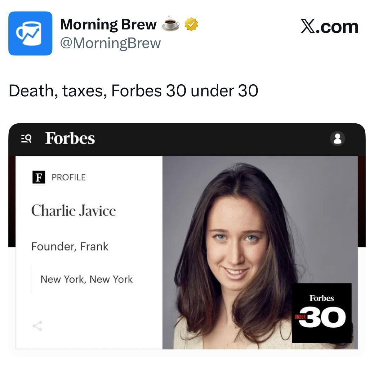 short squeez death taxes forbes 30u30 meme
