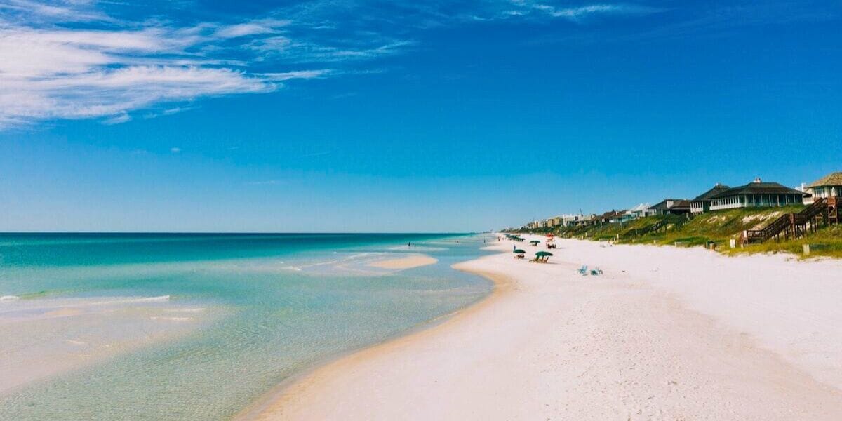 a stretch of white-sand beach