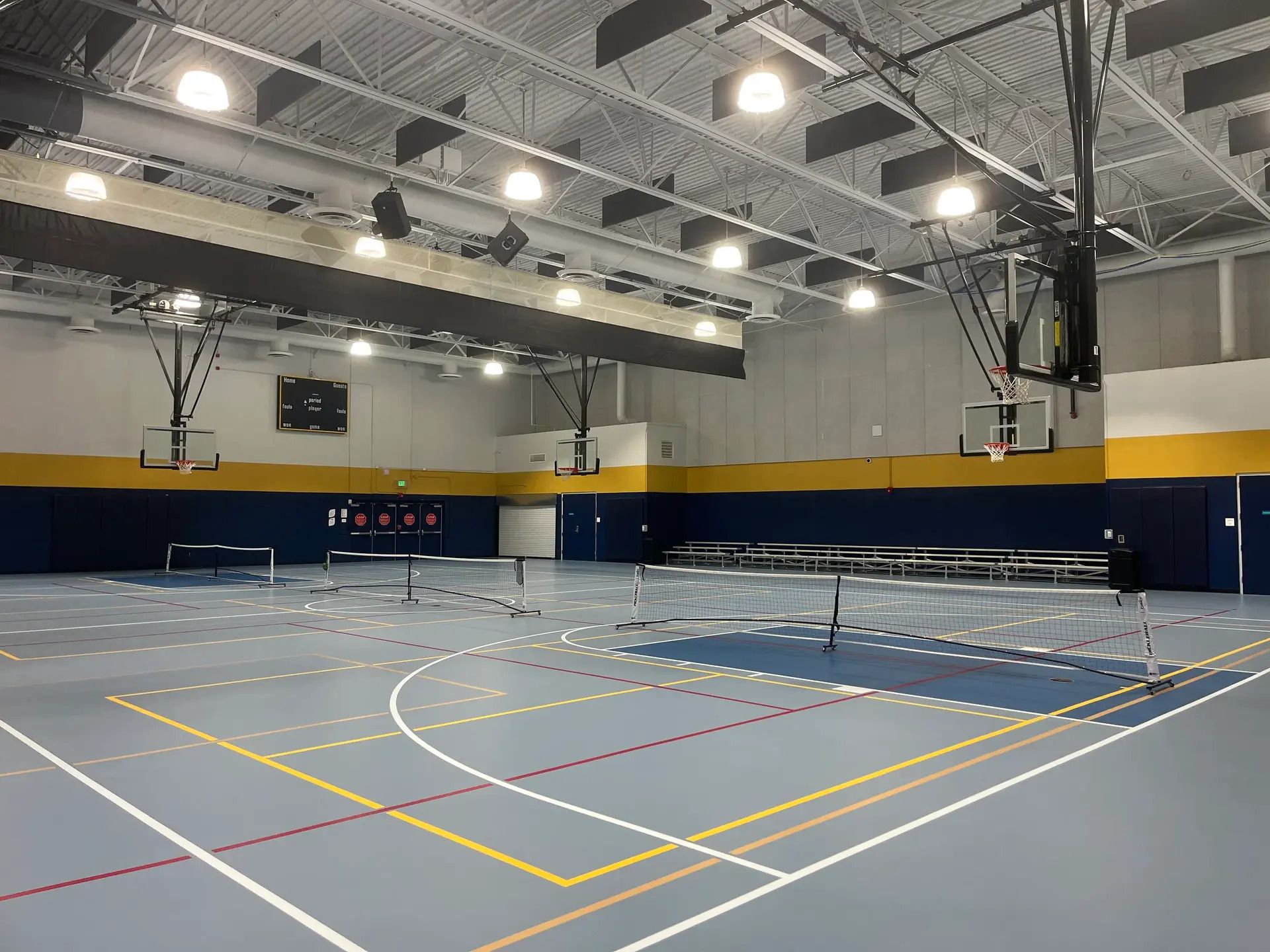 Empty pickleball courts