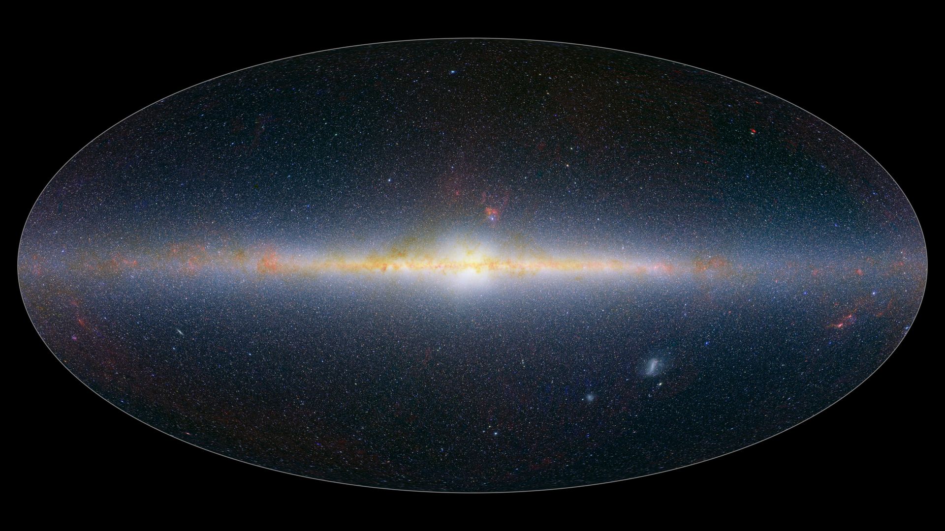 This SPHEREx image highlights infrared colors emitted by stars and galaxies. The telescope is surveying hundreds of millions of galaxies across the sky, using multiwavelength data to help astronomers determine their distances. SPHEREx which stands for Spectro-Photometer for the History of the Universe, Epoch of Reionization, and Ices Explorer, orbits Earth about 14½ times a day, moving north to south over the poles. It captures roughly 3,600 images daily along a circular strip of sky, and as Earth orbits the Sun, the telescope’s viewing angle gradually shifts. Over six months, this motion allows SPHEREx to scan every direction in space, completing a full 360‑degree map of the sky. 