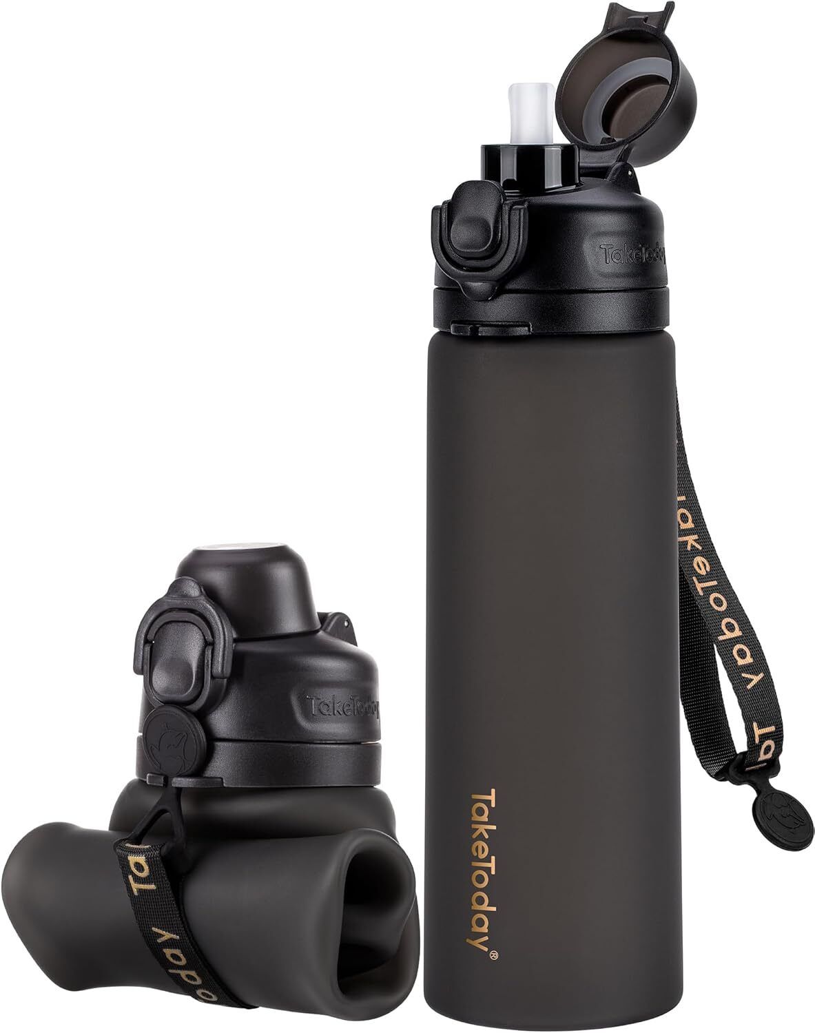 Collapsible Water Bottle – Foldable silicone water bottle with leak-proof cap, designed for compact storage and on-the-go hydration.