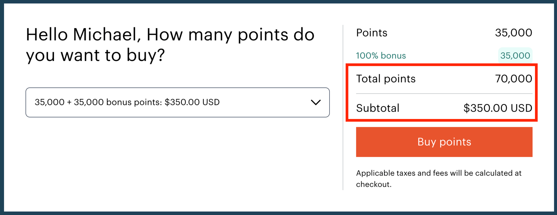 Buy 70,000 IHG points for $350
