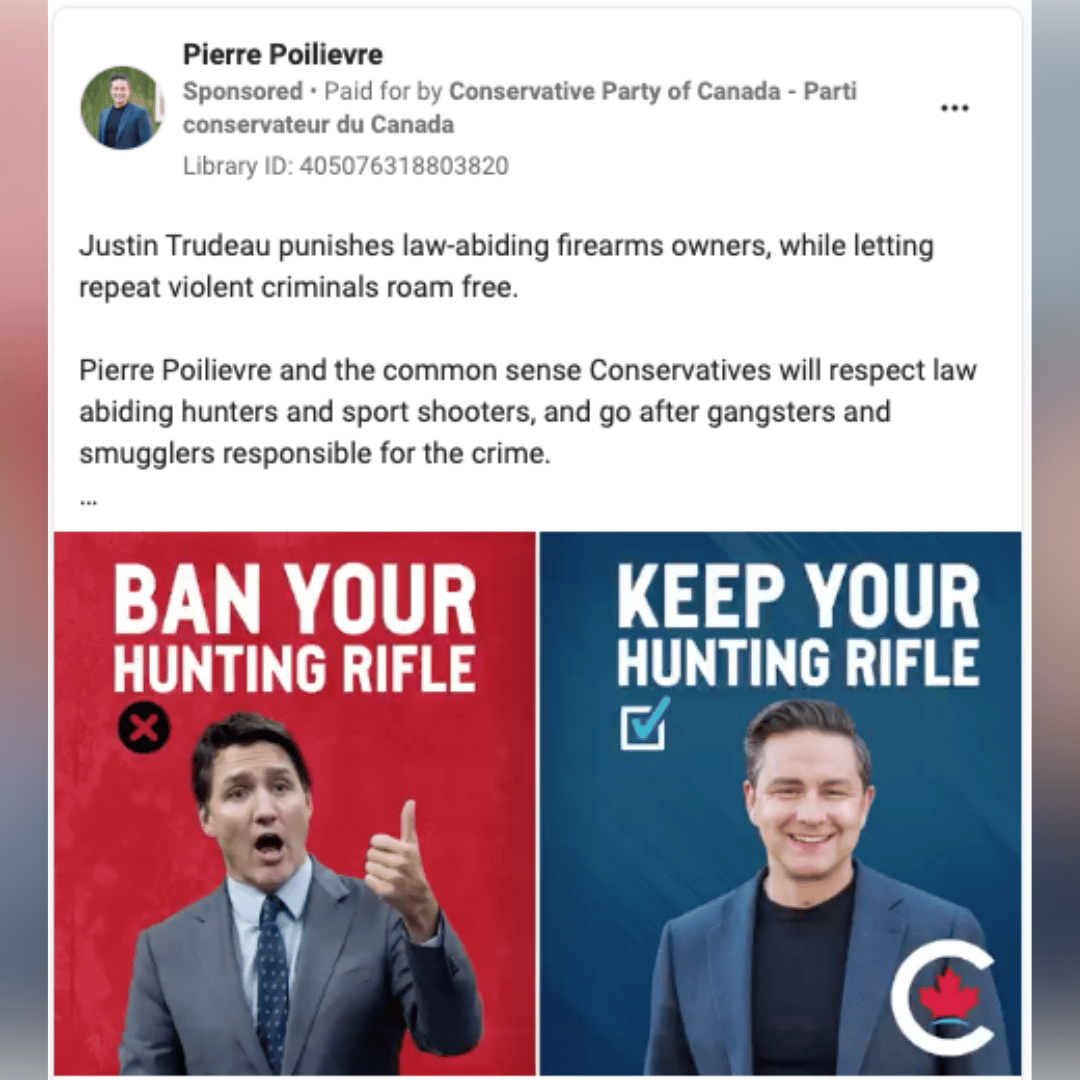Pierre Poilievre’s new ads targeting gun owners.