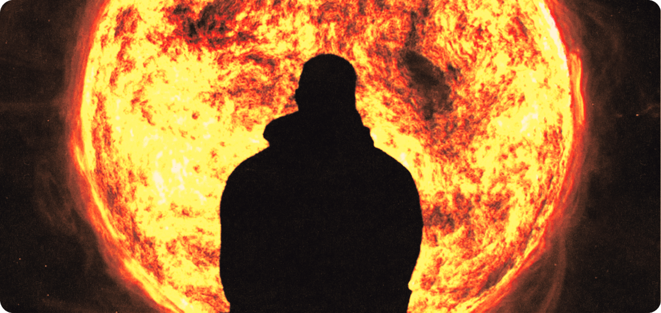 Ye in front of a burning world