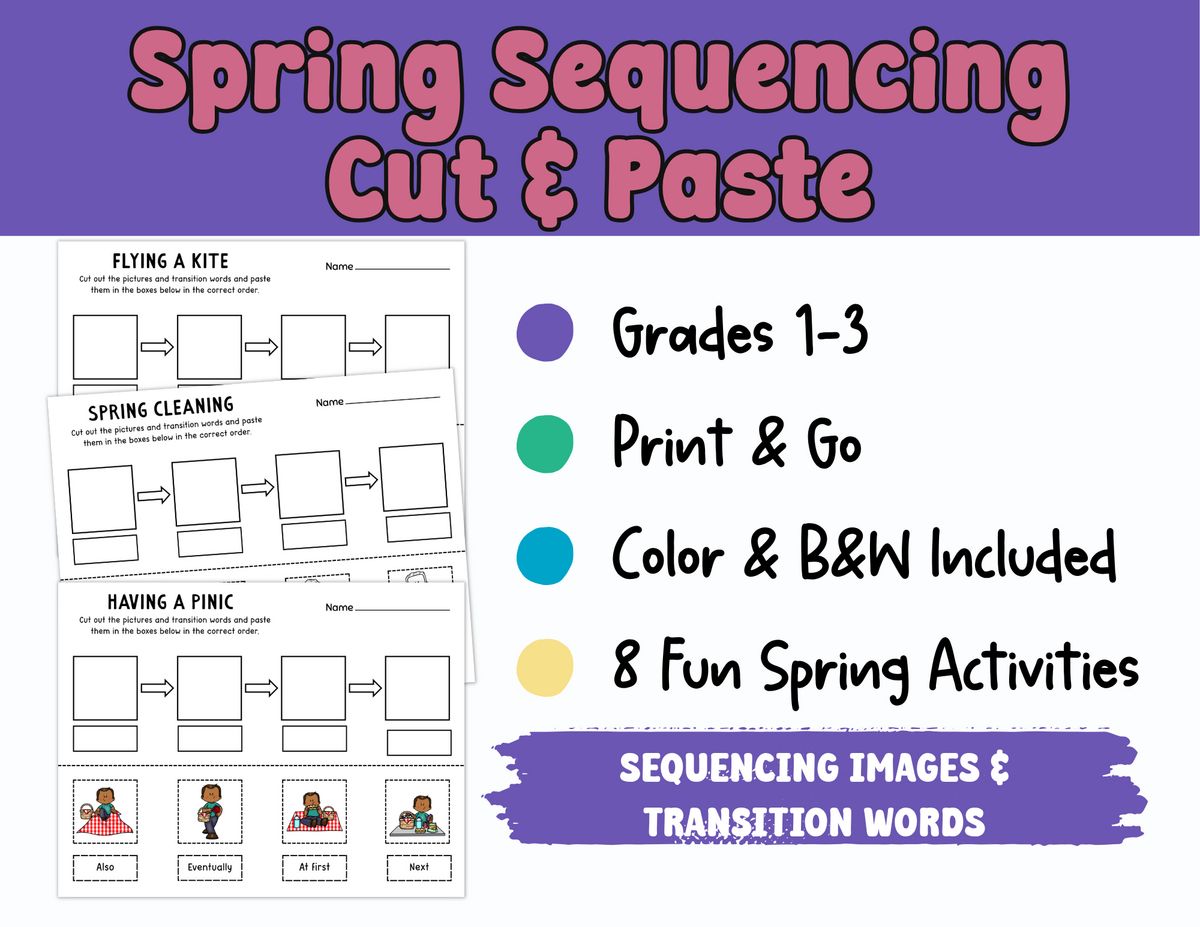 Spring Fun Sequencing Cut & Paste