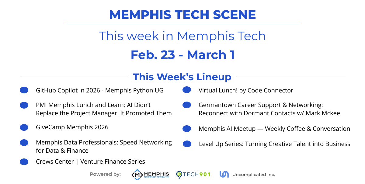 This Week in Memphis Tech (Feb 23–March 1): GiveCamp Memphis 2026 Leads + 9 Must-Attend Events