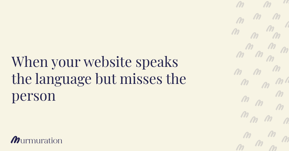 When your website speaks the language but misses the person