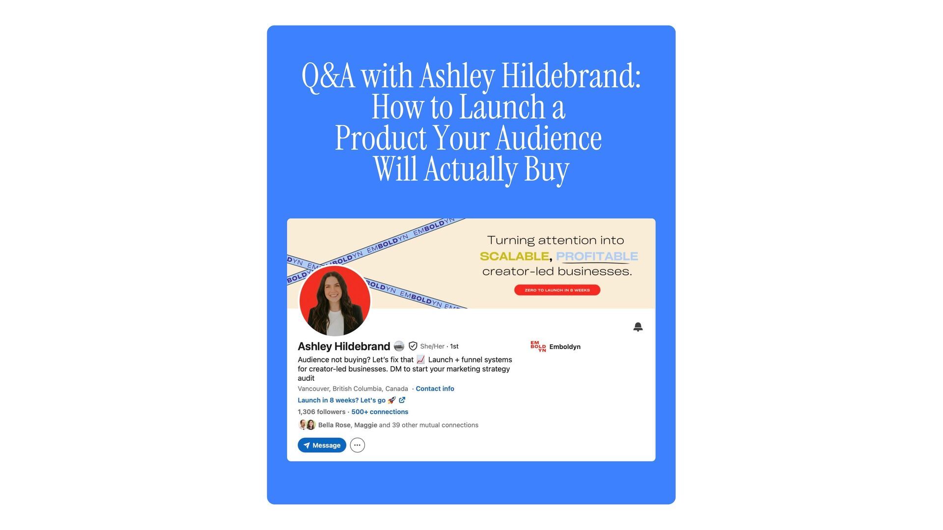 Q&A with Ashley Hildebrand: How to Launch a Product Your Audience Will Actually Buy