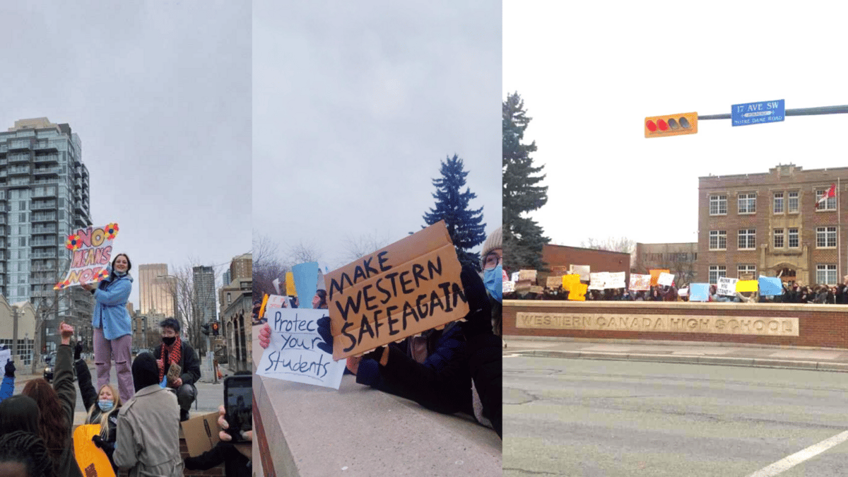 Western Canada High School students walk out of class in protest of sexual misconduct allegations