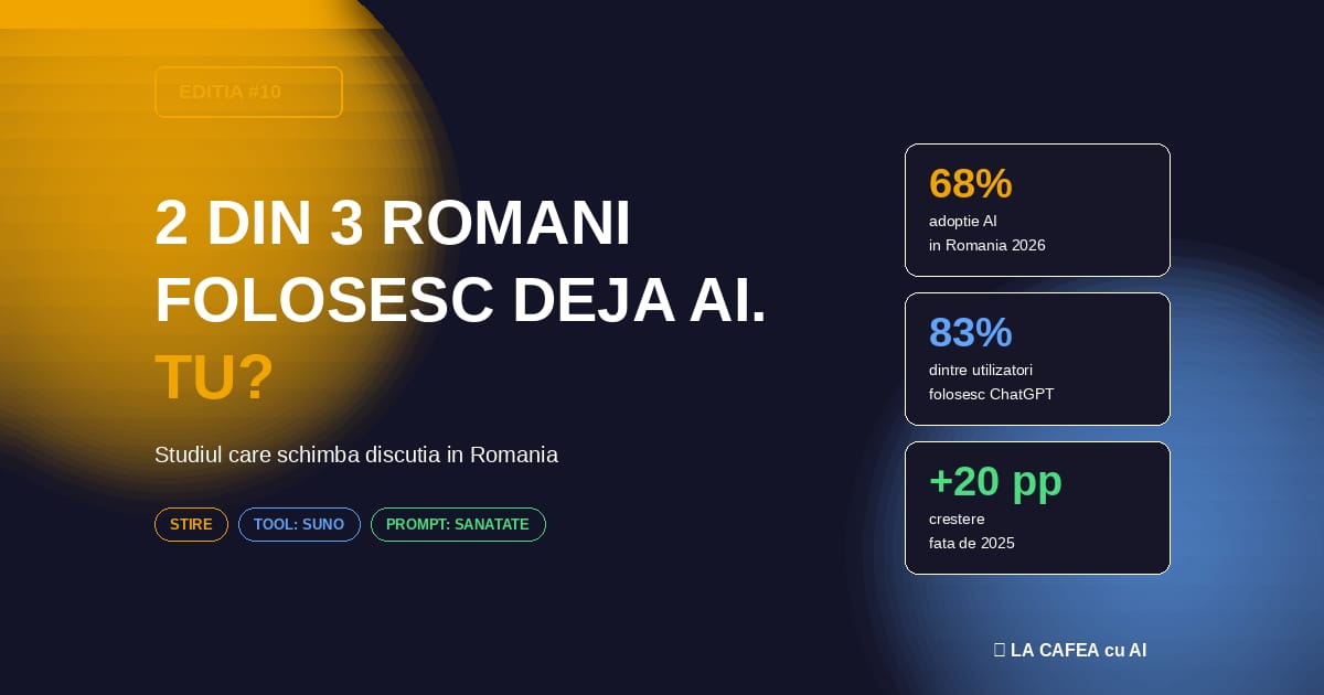 ☕ Ediția #10: 2 din 3 romani folosesc deja AI. Tu?