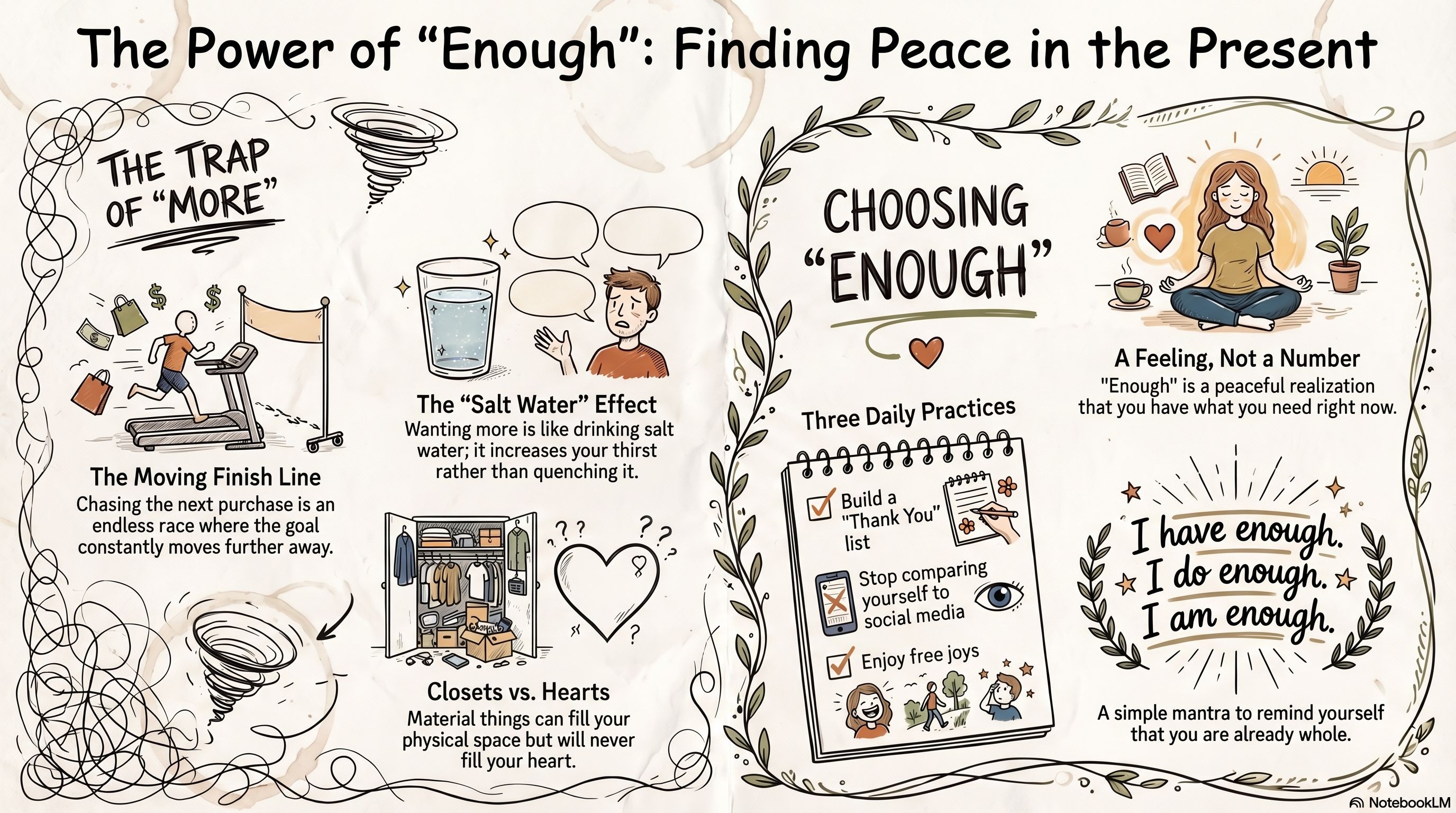 What is 'Enough'?: Learning to be happy with what you already have.