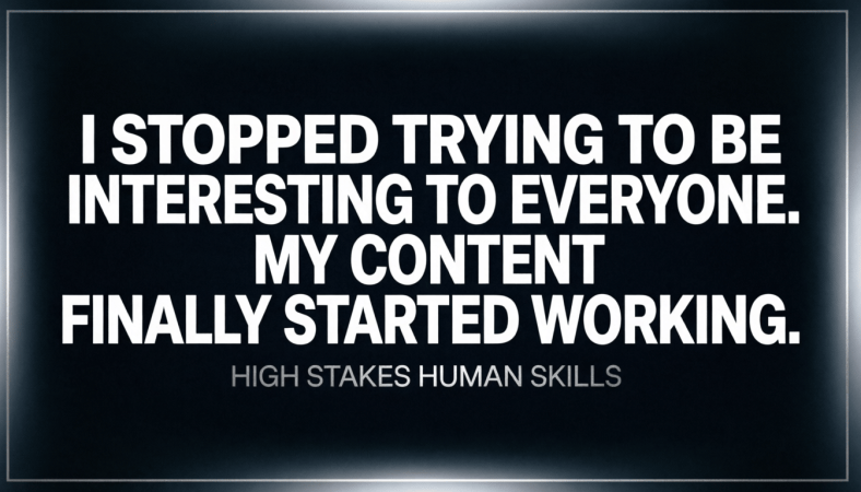 I Stopped Trying to Be Interesting to Everyone. My Content Finally Started Working.