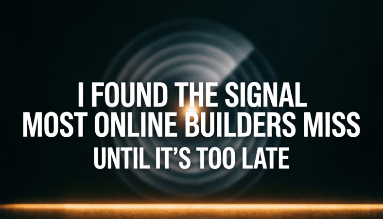 I Found the Signal Most Online Builders Miss Until It's Too Late