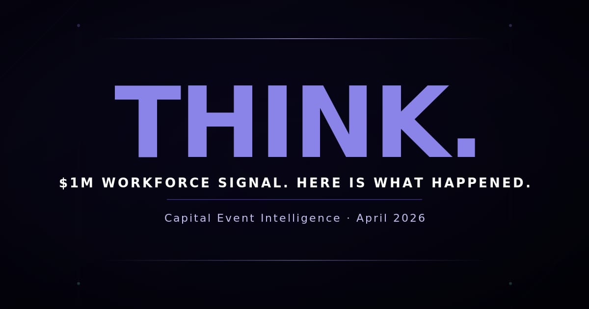 $1 MILLION IN WORKFORCE FUNDING. ONE CAPITAL EVENT SIGNAL. HERE IS WHAT A STRATEGIST DOES WITH IT.