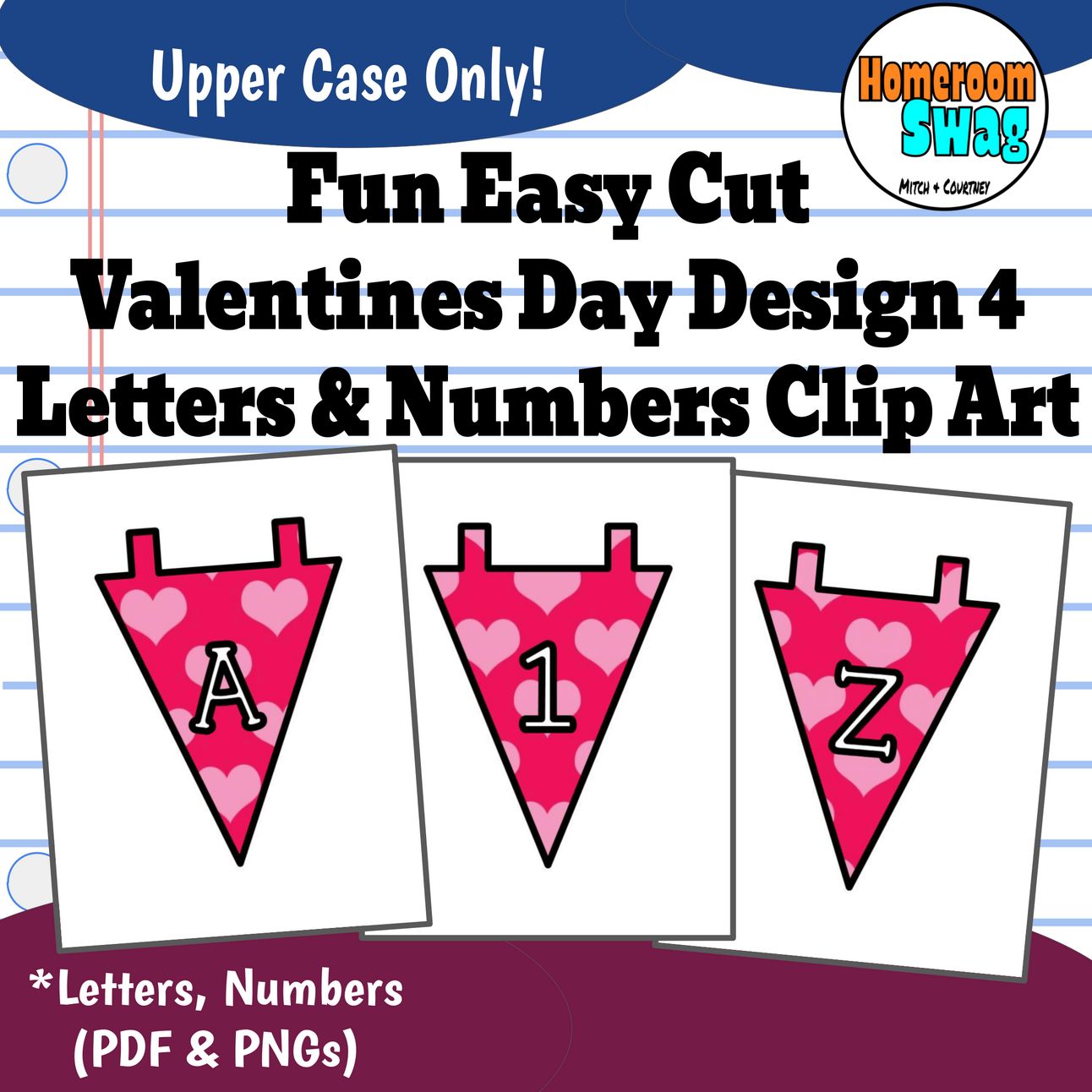 Valentines Day Design 4 Bulletin Board Letters and Numbers  Clip Art PDF.pdf