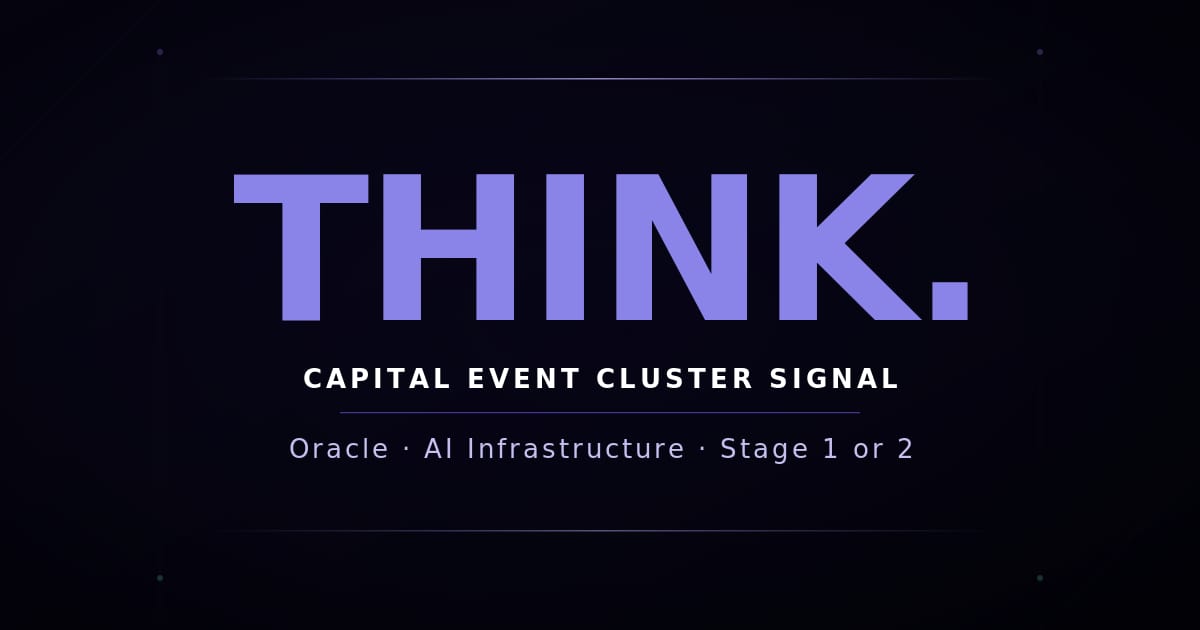 Oracle Laid Off 30,000 Employees by Email. Here Is How to Identify a Capital Event Cluster Before Others See It.